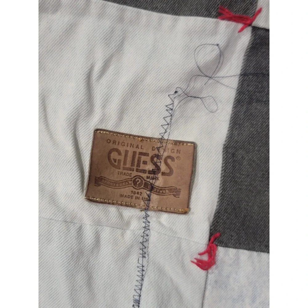 Vintage Guess Denim Patchwork Quilt American Flag Reversible Americana 70x100